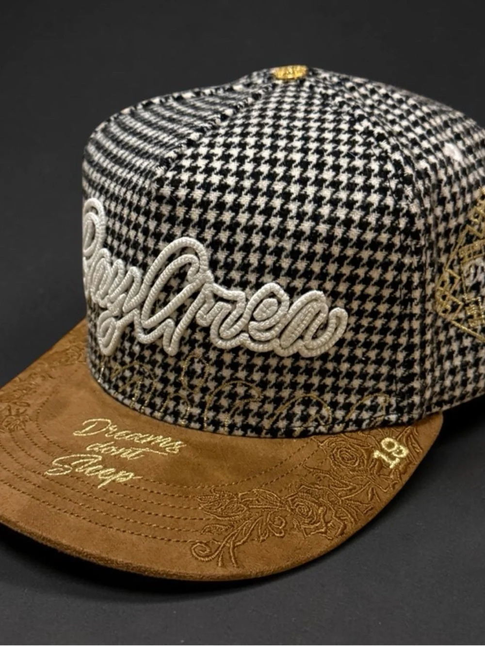 Daniel Luu Bay Area SnapBack limited edition hat black and white houndstooth - Picture 1 of 9